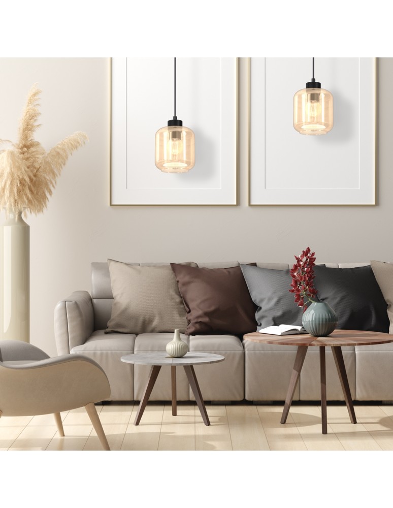 Single pendant lamps - Milagro SOMBRA AMBER 1xE27 pendant lamp MLP8370 - product kolory-swiatla.pl 4