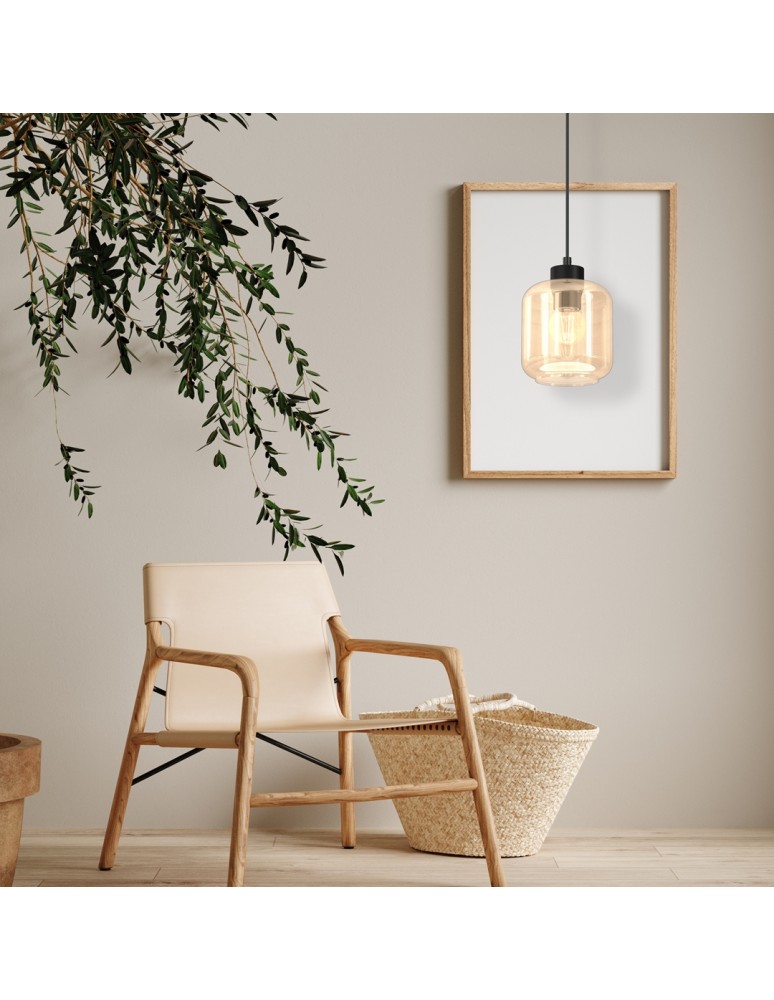 Single pendant lamps - Milagro SOMBRA AMBER 1xE27 pendant lamp MLP8370 - product kolory-swiatla.pl 5