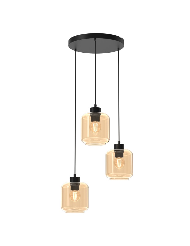 Triple pendant lamps - Milagro SOMBRA AMBER 3xE27 pendant lamp MLP8372 - product kolory-swiatla.pl 1