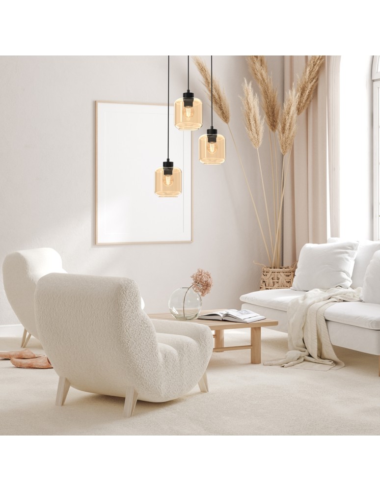 Triple pendant lamps - Milagro SOMBRA AMBER 3xE27 pendant lamp MLP8372 - product kolory-swiatla.pl 4