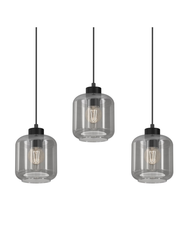 Pendant lamps on a strip - Milagro SOMBRA SMOKED 3xE27 pendant lamp MLP8374 - product kolory-swiatla.pl 2