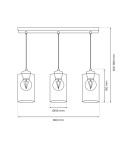 Pendant lamps on a strip - Milagro CHIC pendant lamp 3xE27 MLP8384 - product 6
