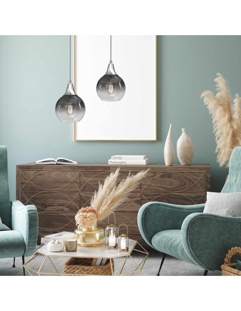 Single pendant lamps - Milagro MONTE SILVER fi 150 1xE27 pendant lamp MLP8321 - product kolory-swiatla.pl 4