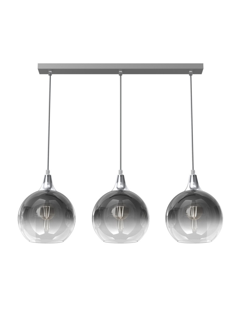 Pendant lamps on a strip - Milagro MONTE SILVER 3xE27 pendant lamp MLP8322 - product kolory-swiatla.pl 1