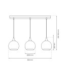 Pendant lamps on a strip - Milagro MONTE SILVER 3xE27 pendant lamp MLP8322 - product 6