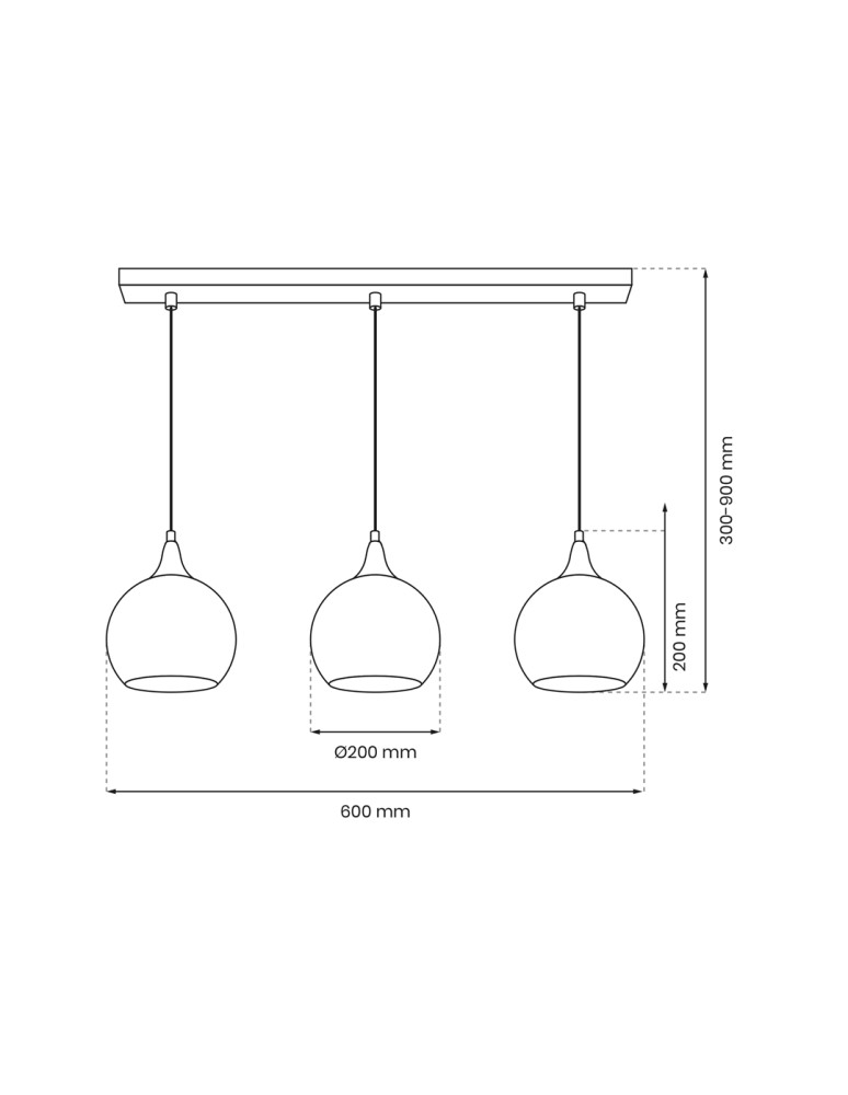 Pendant lamps on a strip - Milagro MONTE SILVER 3xE27 pendant lamp MLP8322 - product kolory-swiatla.pl 6