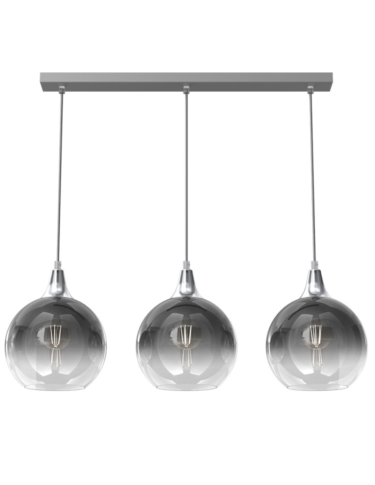 Pendant lamps on a strip - Milagro MONTE SILVER 3xE27 pendant lamp MLP8322 - product kolory-swiatla.pl 7