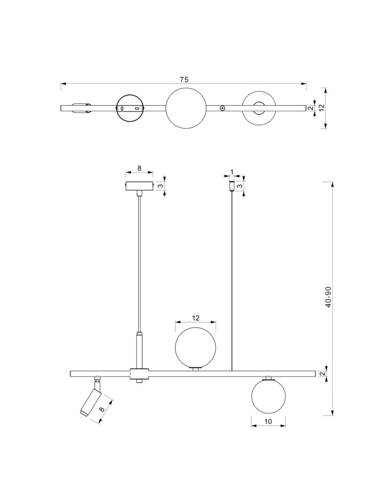 Pendant lamps spheres - Milagro SIRIO 3xG9 pendant lamp MLP8407 - product kolory-swiatla.pl 8