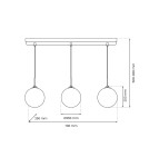 Pendant lamps on a strip - Milagro REFLEX 3xE14 pendant lamp MLP8415 - product 6