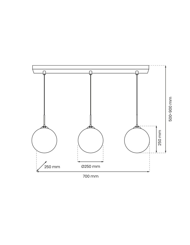 Pendant lamps on a strip - Milagro REFLEX 3xE14 pendant lamp MLP8415 - product kolory-swiatla.pl 6