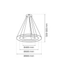 Pendant lamps circles - Milagro ROTONDA GOLD 93W LED pendant lamp ML7947 - product 6