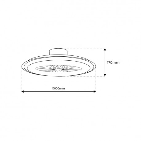 Milagro Plafoniera LED ZONDA BLACK 48W z wentylatorem ML8339