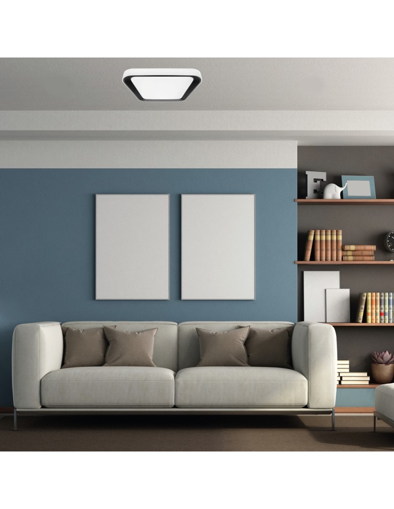 Plafonds with remote control - Milagro Plafond QUADRO BLACK 38W ML7929 - product kolory-swiatla.pl 2