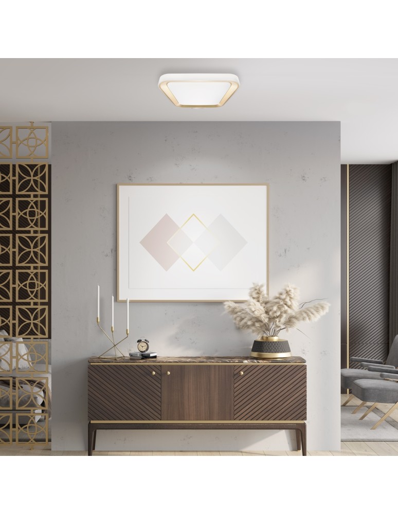 Plafonds with remote control - Milagro Plafond QUADRO GOLD 38W ML7930 - product kolory-swiatla.pl 2