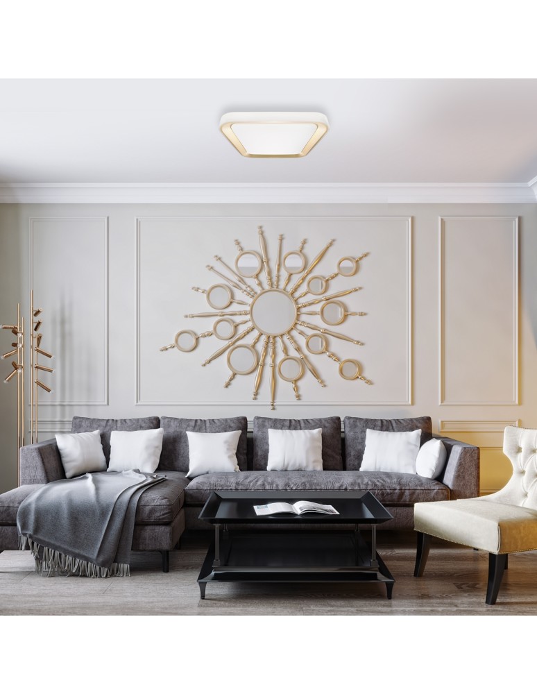 Plafonds with remote control - Milagro Plafond QUADRO GOLD 38W ML7930 - product kolory-swiatla.pl 3