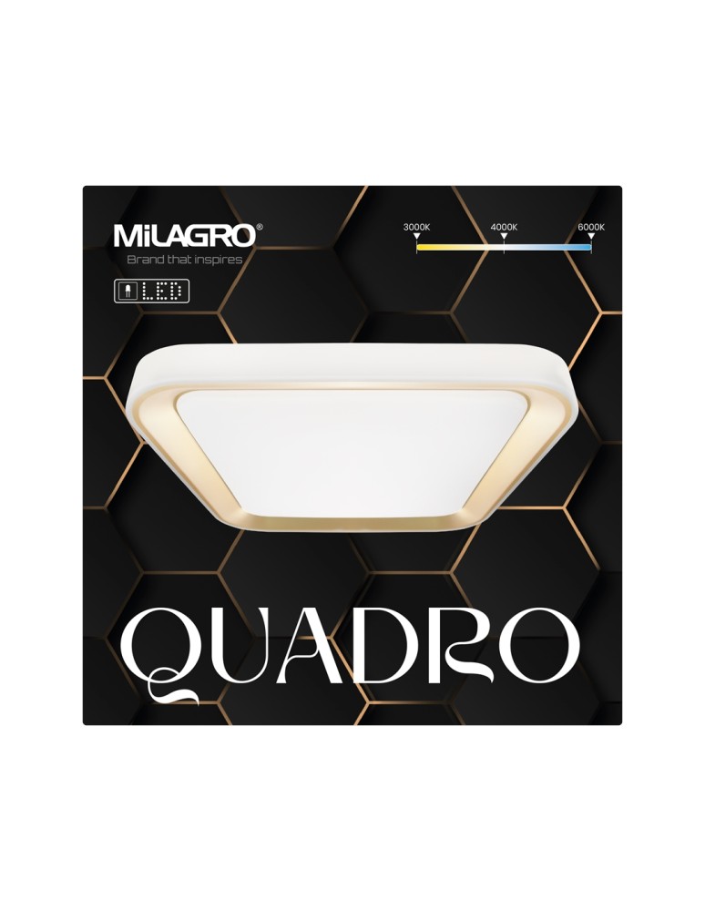 Plafonds with remote control - Milagro Plafond QUADRO GOLD 38W ML7930 - product kolory-swiatla.pl 5
