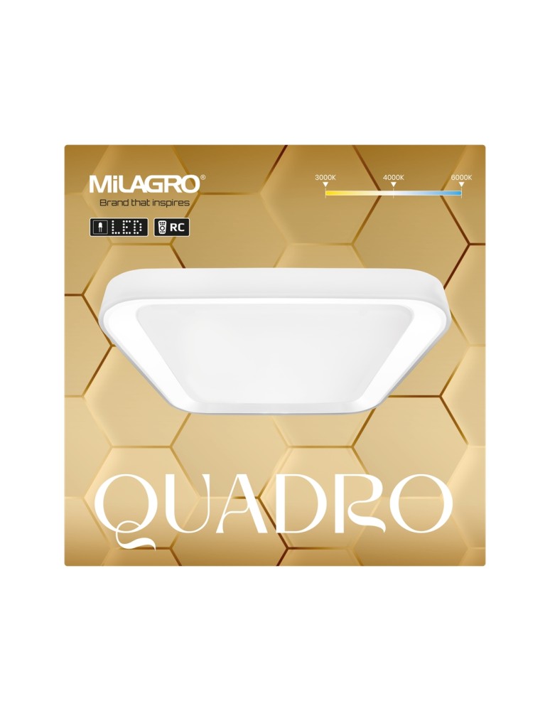 Plafonds with remote control - Milagro Plafond QUADRO WHITE 66W ML7931 - product kolory-swiatla.pl 5