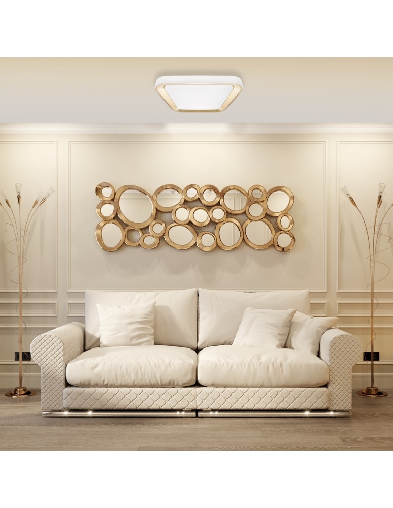 Plafonds with remote control - Milagro Plafond QUADRO GOLD 66W ML7933 - product kolory-swiatla.pl 2
