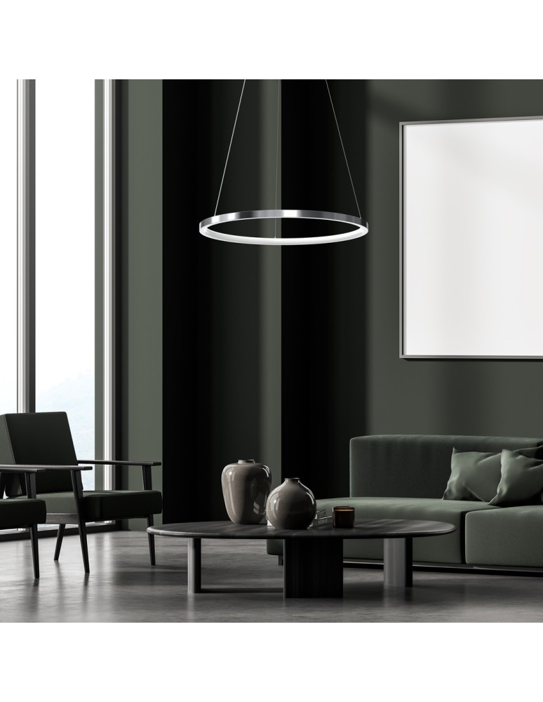 Pendant lamps circles - Milagro ROTONDA CHROME 27W LED pendant lamp ML7940 - product kolory-swiatla.pl 5