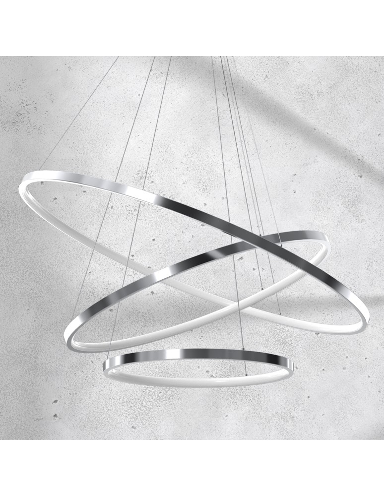 Pendant lamps circles - Milagro ROTONDA CHROME 93W LED pendant lamp ML7946 - product kolory-swiatla.pl 3
