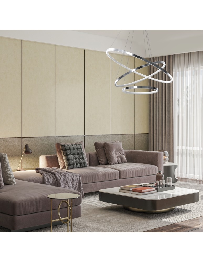 Pendant lamps circles - Milagro ROTONDA CHROME 93W LED pendant lamp ML7946 - product kolory-swiatla.pl 4