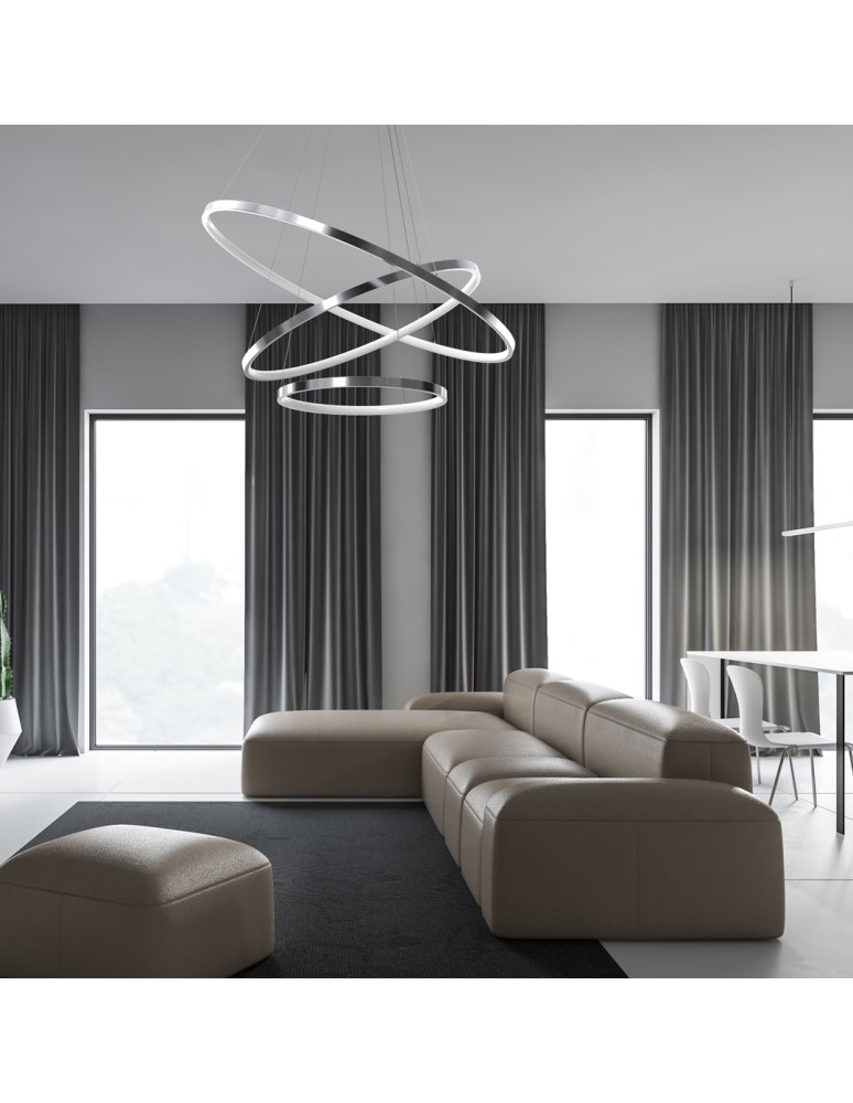 Pendant lamps circles - Milagro ROTONDA CHROME 93W LED pendant lamp ML7946 - product kolory-swiatla.pl 5