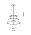 Pendant lamps circles - Milagro ROTONDA CHROME 93W LED pendant lamp ML7946 - product 6