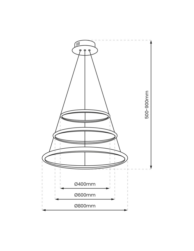 Pendant lamps circles - Milagro ROTONDA CHROME 93W LED pendant lamp ML7946 - product kolory-swiatla.pl 6