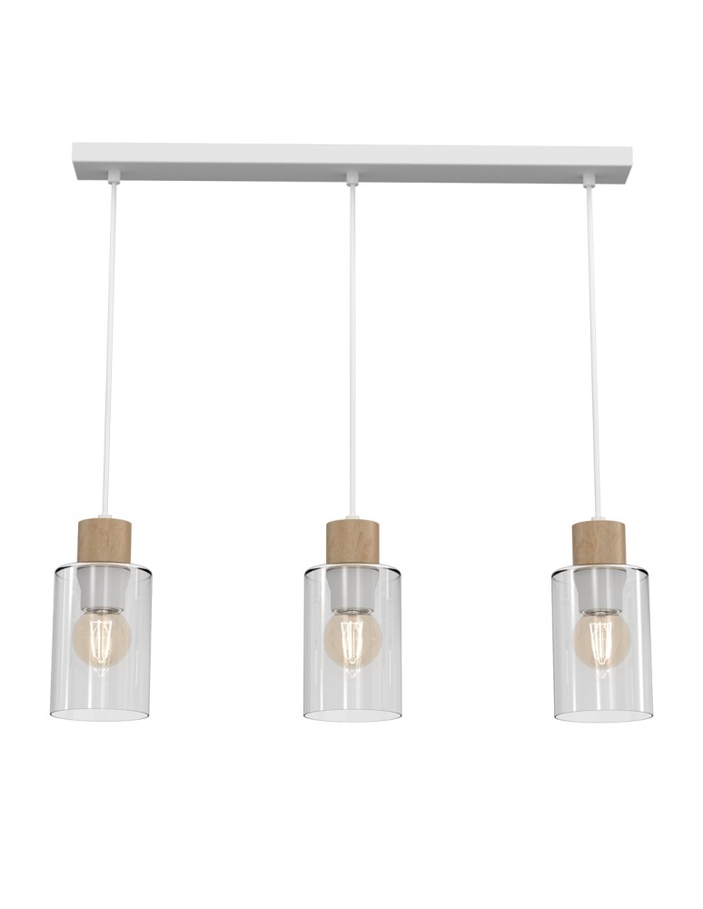 Pendant lamps on a strip - Milagro MADERA 3xE27 pendant lamp MLP8555 - product kolory-swiatla.pl 1