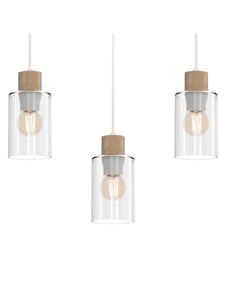 Pendant lamps on a strip - Milagro MADERA 3xE27 pendant lamp MLP8555 - product kolory-swiatla.pl 2