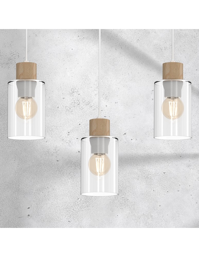 Pendant lamps on a strip - Milagro MADERA 3xE27 pendant lamp MLP8555 - product kolory-swiatla.pl 3