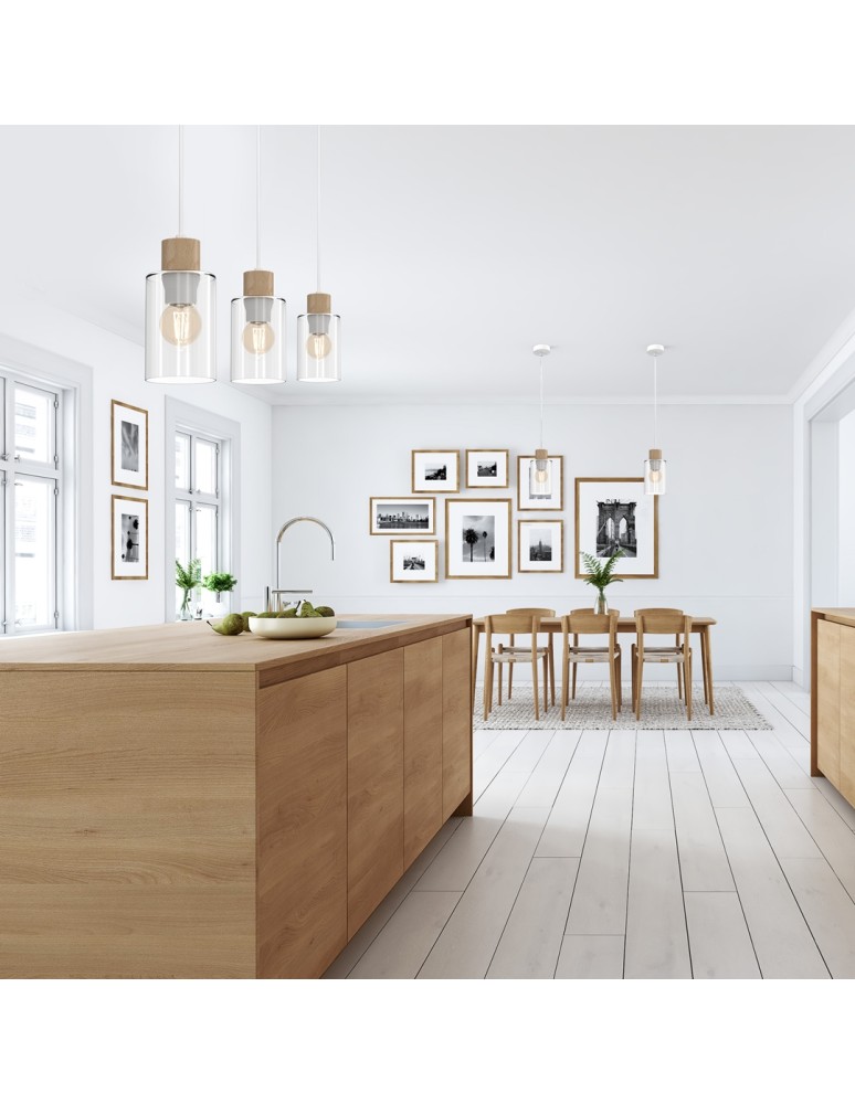 Pendant lamps on a strip - Milagro MADERA 3xE27 pendant lamp MLP8555 - product kolory-swiatla.pl 4