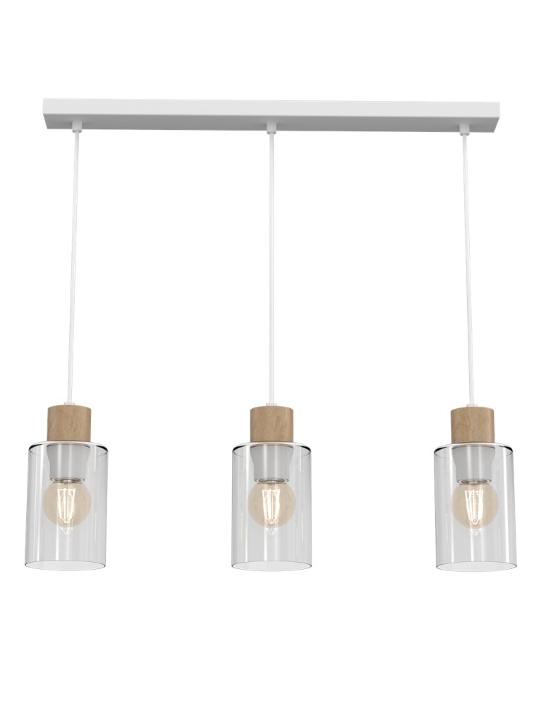 Pendant lamps on a strip - Milagro MADERA 3xE27 pendant lamp MLP8555 - product kolory-swiatla.pl 6
