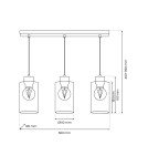 Pendant lamps on a strip - Milagro MADERA 3xE27 pendant lamp MLP8555 - product 8