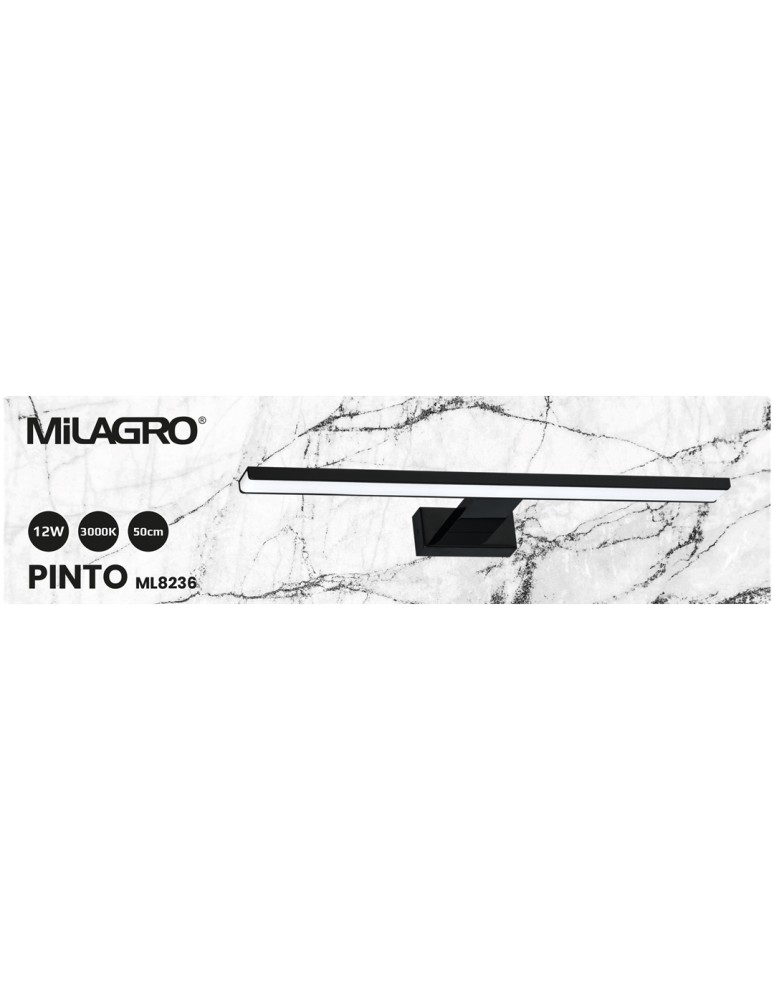 Wall lamps - Milagro Wall lamp PINTO BLACK 11W LED 50cm ML8236 - product kolory-swiatla.pl 6