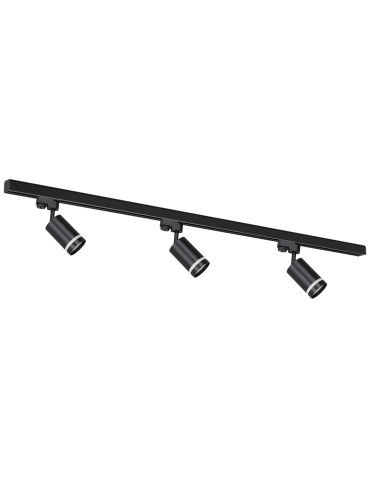 Milagro 3xPipe Ring GU10 track set + Guide 1,5m - Black ML8721