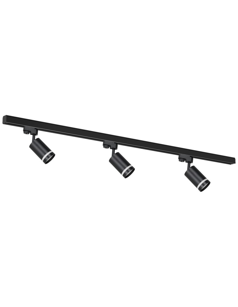 Ready-made rail kits - Milagro 3xPipe Ring GU10 track set + Guide 1,5m - Black ML8721 - product kolory-swiatla.pl 1