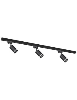 Milagro Zestaw Szynoprzewód 3xPipe Ring GU10 + Prowadnica 1,5m - Czarny ML8721