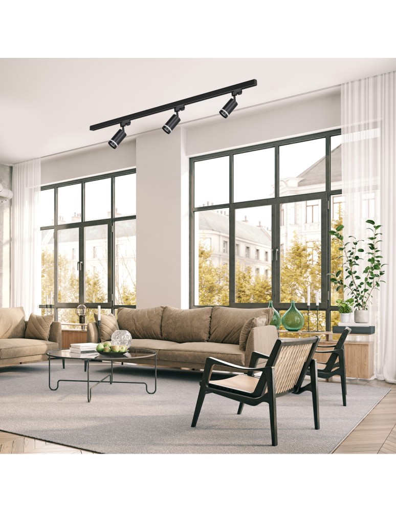 Ready-made rail kits - Milagro 3xPipe Ring GU10 track set + Guide 1,5m - Black ML8721 - product kolory-swiatla.pl 4