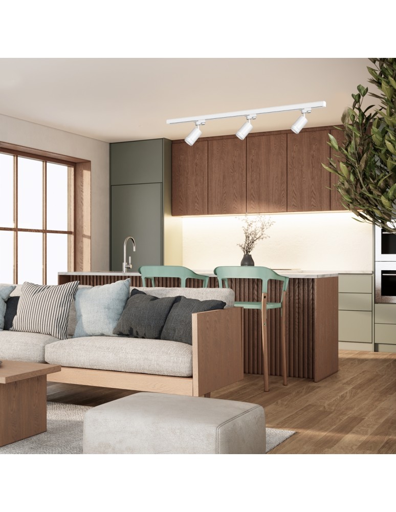 Ready-made rail kits - Milagro 3xPipe Ring GU10 track set + Guide 1.5m - White ML8722 - product kolory-swiatla.pl 3