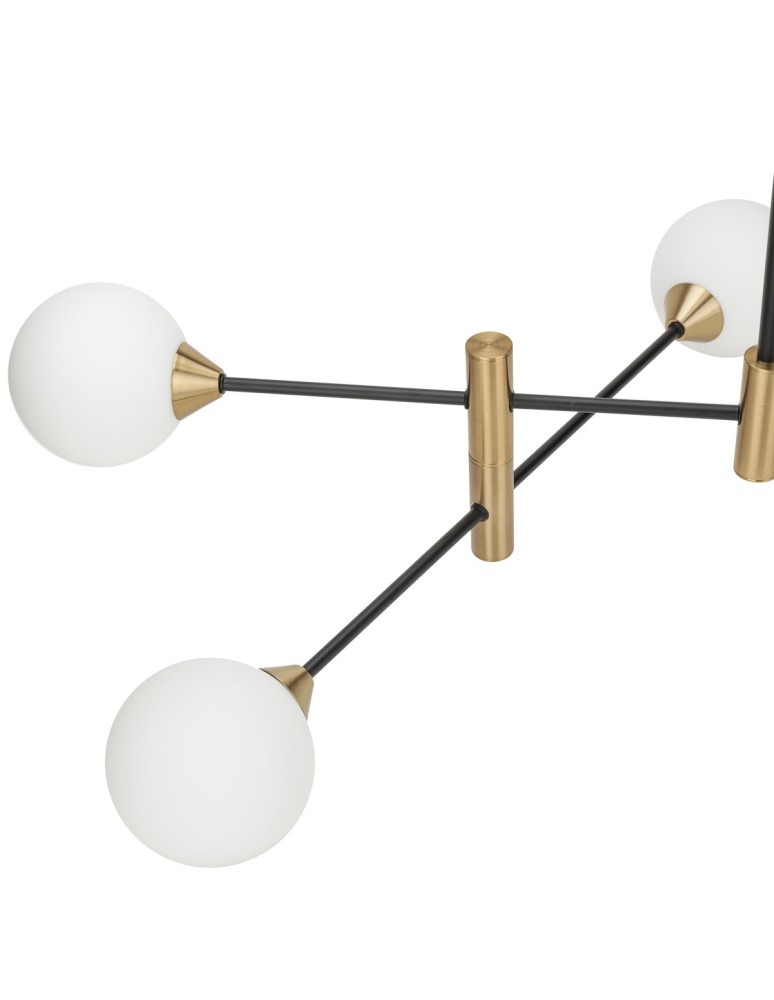 Pendant lamps spheres - ITALUX Marino Pendant G9 4x25W Black/Brass PND-9148-4-OPAL - product kolory-swiatla.pl 3