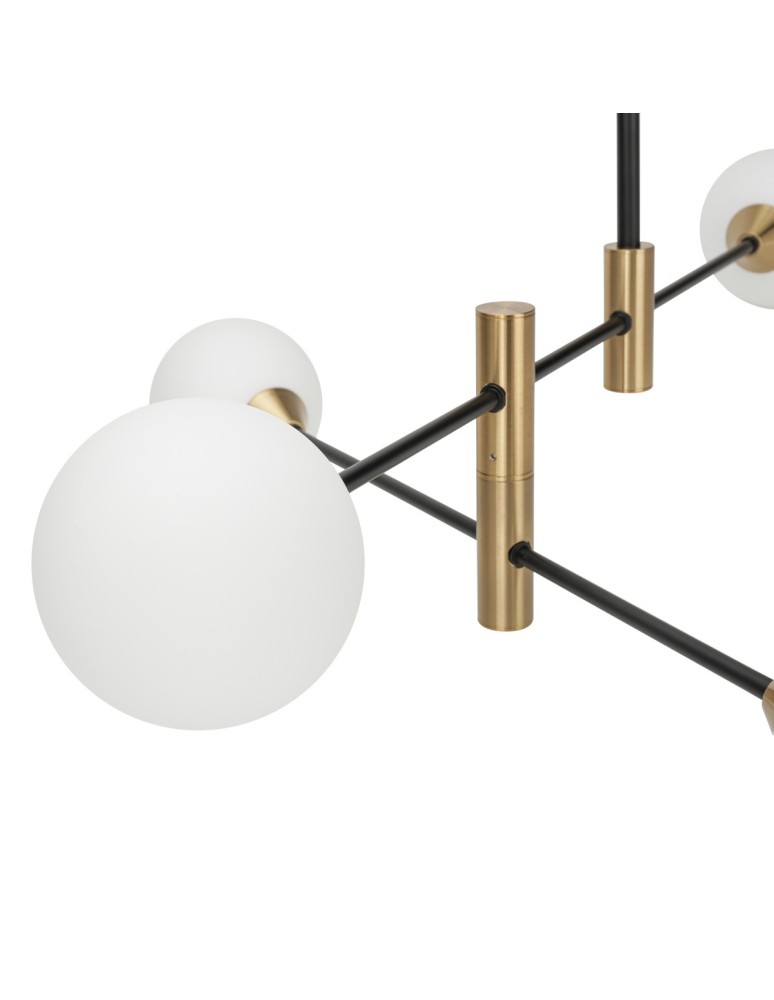 Pendant lamps spheres - ITALUX Marino Pendant G9 4x25W Black/Brass PND-9148-4-OPAL - product kolory-swiatla.pl 4