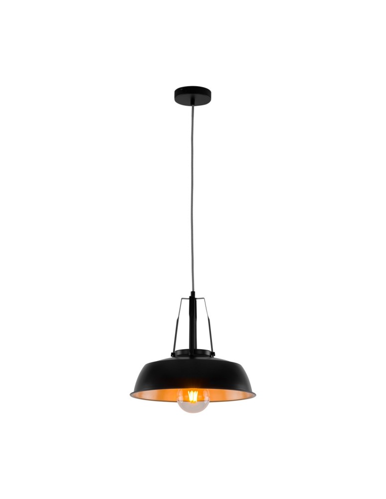 Loft pendant lamps - ITALUX Paloma Pendant E27 1x60W Black MDM-3619/1M BK+GD - product kolory-swiatla.pl 4