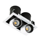 Flush-mounted lamps - pendants - ITALUX Mercanta Double 4000K Recessed ceiling LED integrated 12W 4000K 1640lm White/Black GL7117-2/12W 4000K WH+BL - product 4