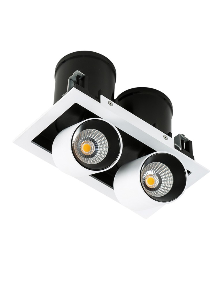 Flush-mounted lamps - pendants - ITALUX Mercanta Double 4000K Recessed ceiling LED integrated 12W 4000K 1640lm White/Black GL7117-2/12W 4000K WH+BL - product kolory-swiatla.pl 4