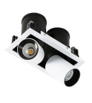 Flush-mounted lamps - pendants - ITALUX Mercanta Double 4000K Recessed ceiling LED integrated 12W 4000K 1640lm White/Black GL7117-2/12W 4000K WH+BL - product 6