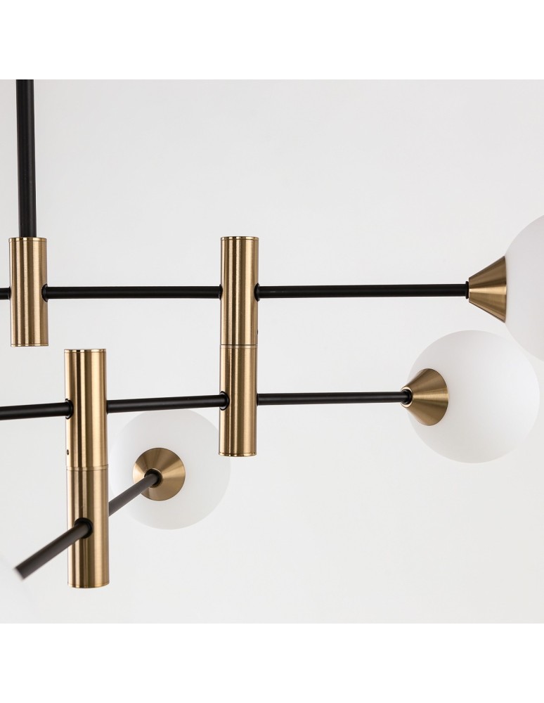 Pendant lamps spheres - ITALUX Marino Pendant G9 6x25W Black/Brass PND-9148-6-OPAL - product kolory-swiatla.pl 3