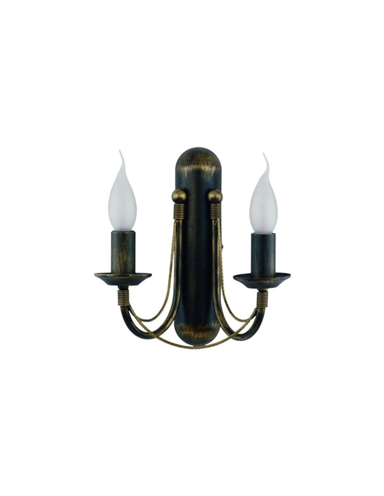 Chandelier wall lamps - Nowodvorski ARES Wall Wall lamp Max power 2x60W E14 Black patinated gold 203 - product kolory-swiatla.pl 1