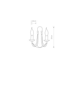 Nowodvorski ARES Wall Wall lamp Max power 2x60W E14 Black patinated gold 203 - product 2