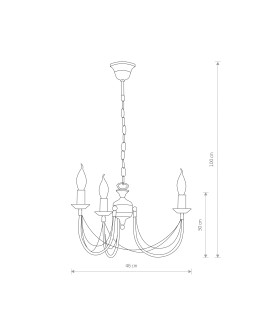 Nowodvorski ARES Ceiling Chandelier Max power 3x60W E14 Black Patinated Gold 204 - product 2